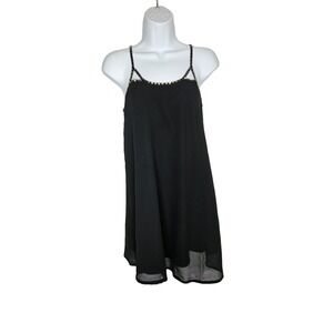 Forever 21 Black Mini Dress XS Beaded Strappy Back Party Cocktail Lined‎